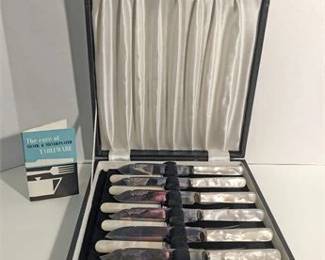 Vintage Mother of Pearl KnifeFork Boxed Set