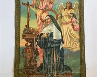 1920s Italian St. Rita Linen Canvas