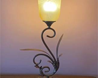 Amber Glass Table Lamp