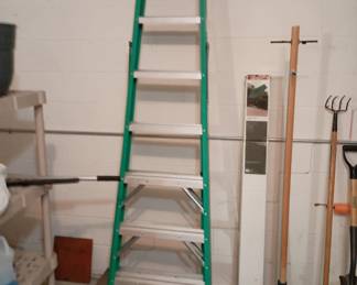 Umbrella base 
Eight foot step ladder
