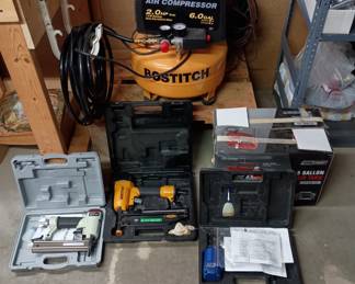 Bostitch compressor with hoses
Pneumatic nailers