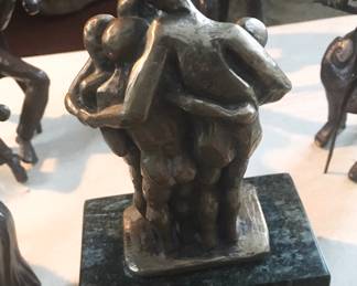 Brass sculpture “FAMILY” by Artist Susan Stromberg, Canada and part time Lake George resident. Comes with original marble base but the sculpture needs to be affixed to the base