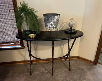Kidney shaped accent table - $75
46” wide, 16” deep, 30” tall
Available for presale 