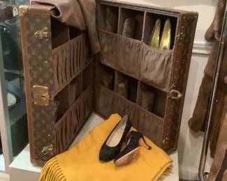 Louis Vuitton Shoe Luggage, Hermes throw