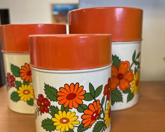 FUN VINTAGE METAL CANNISTER SET