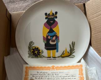 SET OF 4 KACHINA PLATES WITH COA'S