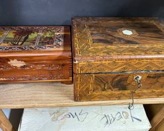 WOOD INLAID BOXES