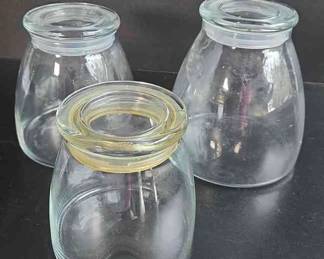 Three Glass Jars With Lids
