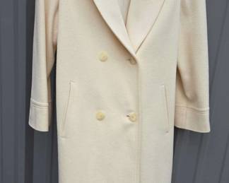 Alorna Cream Wool And Nylon Womens Coat Sz XL