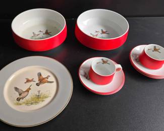 Hunting Fowl Dish Set By Hazel D. Ammerman Contempo Frost