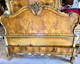 Gorgeous vintage French Provincial bed - part of a bedroom suite