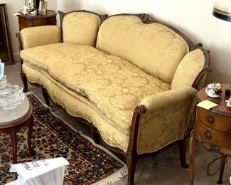 Beautiful vintage French Provincial down-stuffed sofa and matching loveseat