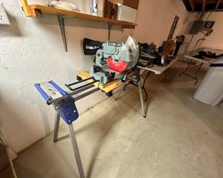 10" Compound Delta Miter Saw with stand. Great condition. Diablo blade.