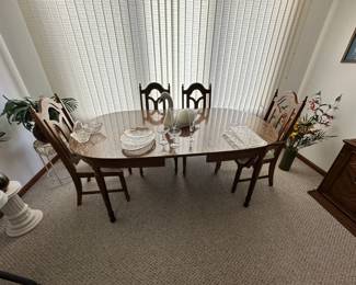 Dining room table and six chairs
