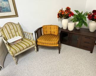 Vintage chairs, newer TV stand