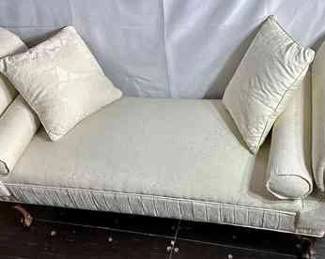 Rolled arm chaise. 