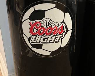 Coors light refrigerated can dispenser. Holds 12 cans - approx 32” high
