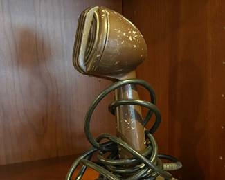 Vintage 1940s era Microphone, 2 pcs - removes from brown metal base. approx. 8h