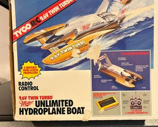 Tyco RC 9.6v Twin Turbo Miller Hydroplane Boat – Unused in Original Box, 1990s, Stk No. 2750-49