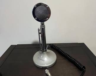 Vintage Astatic Corp Model No. D-104 Microphone on a T-UG8 stand. 12h overall