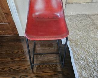 CB2 Red leather chair