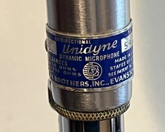 Vintage Unidyne Dynamic Microphone Model 55S Shure Brothers Inc.  Evanston IL Unidirectional telescoping. Serial # 5920V
