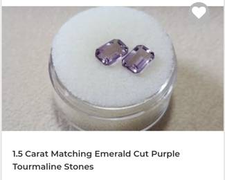 1.5 carat matching pair purple tourmaline