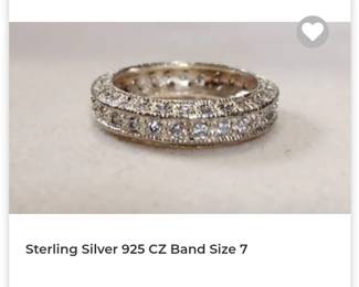 Sterling silver CZ Eternity band