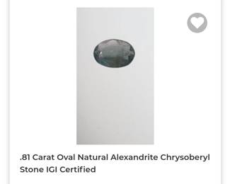 . 81 carat natural color change chrysoberyl alexandrite certified