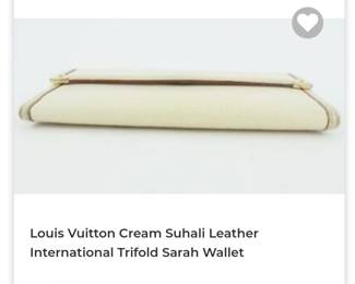 Louis vuitton cream suhali leather international Trifold Sarah Wallet