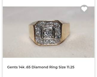 Mens 14k diamond ring