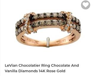 Levian 14k rose gold chocolate ring