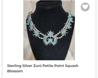 Sterling silver Zuni petite point squash blossom necklace E
Weeka rare hard to find