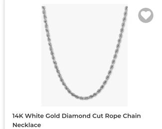 14k Michael Anthony 15 inch rope chain