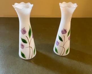PAIR OF SATIN VASES