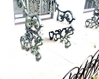 Wrought iron n wood benches