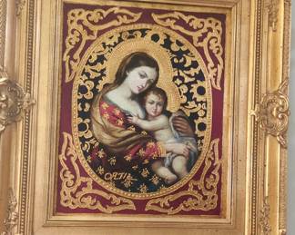 Beautiful painting of Madonna and child