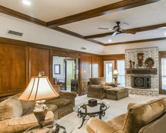 Curved couch with 2 matching oversized Bassett chairs
