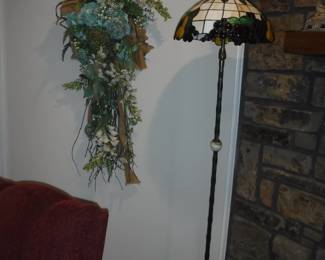 Pole Lamp - Wall Floral Arrangement