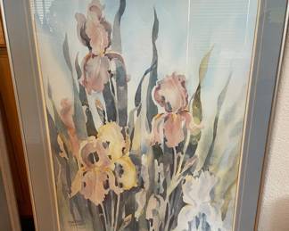 Signed, framed watercolor print