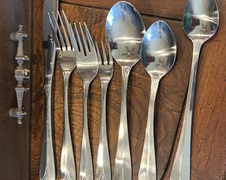 Stainless Steel flatware with chest (12 of each)