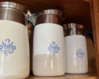 Cornflower Blue Corning Ware coffee pots