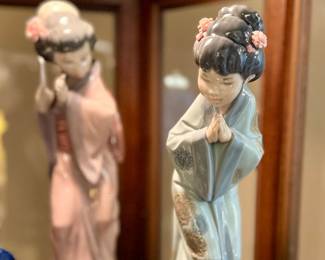 3 Lladro Japanese Geisha figurines