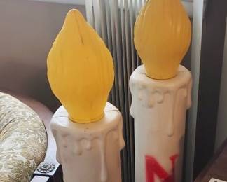 Vtg. Blow Molds "noel" candles