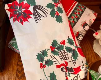 Vtg. Christmas table cloths