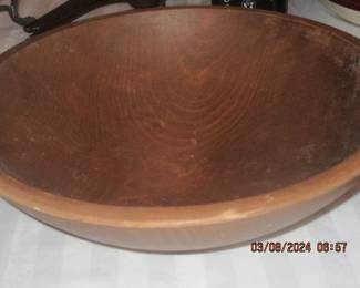 Turned wood dough bowl