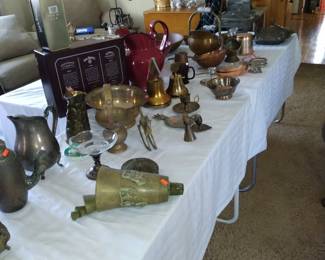 Brass, silver plate, copper