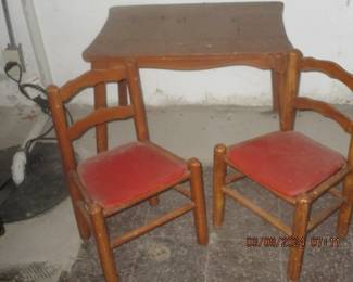 Vintage children's table with two chairs