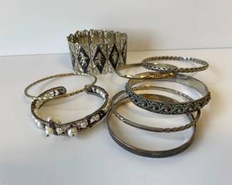 Lot 2706 Sterling Lot  Bangles Bracelets