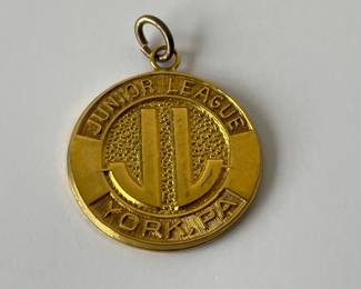 Lot 3615 14K Gold Junior League Charm Pendant